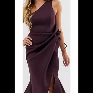 ASOS one shoulder tuck Midi Dress, Size 6